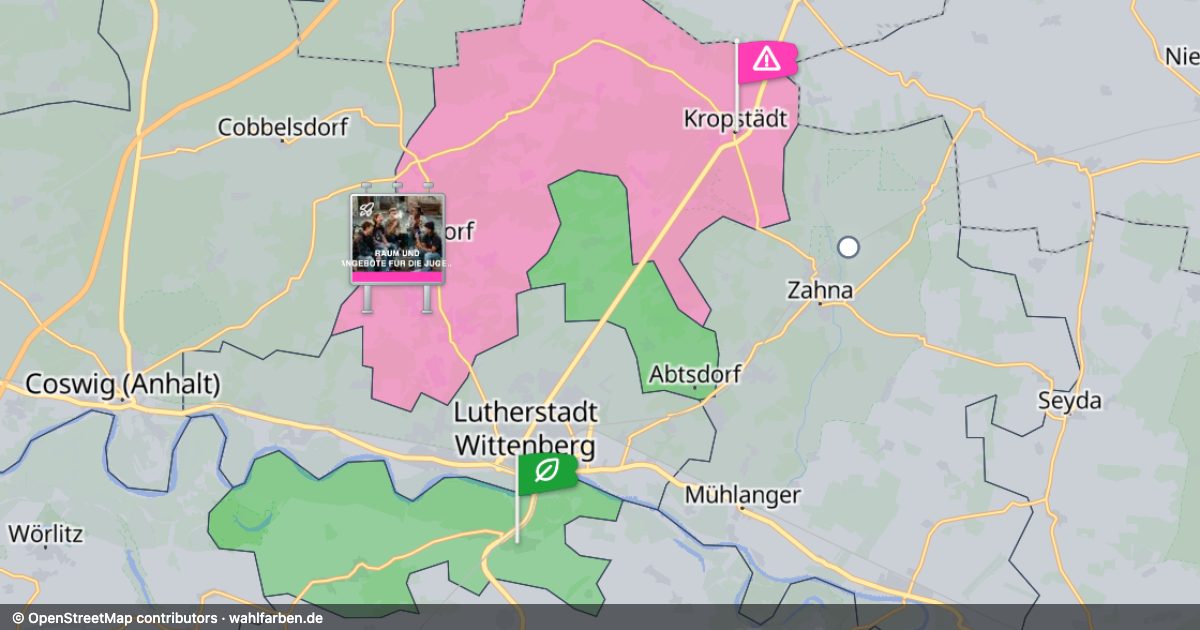 Kartenausschnitt des Gebiets 06889