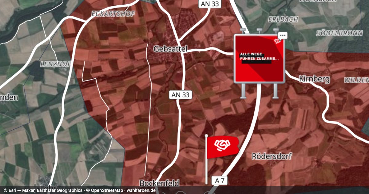 Kartenausschnitt des Gebiets 91607